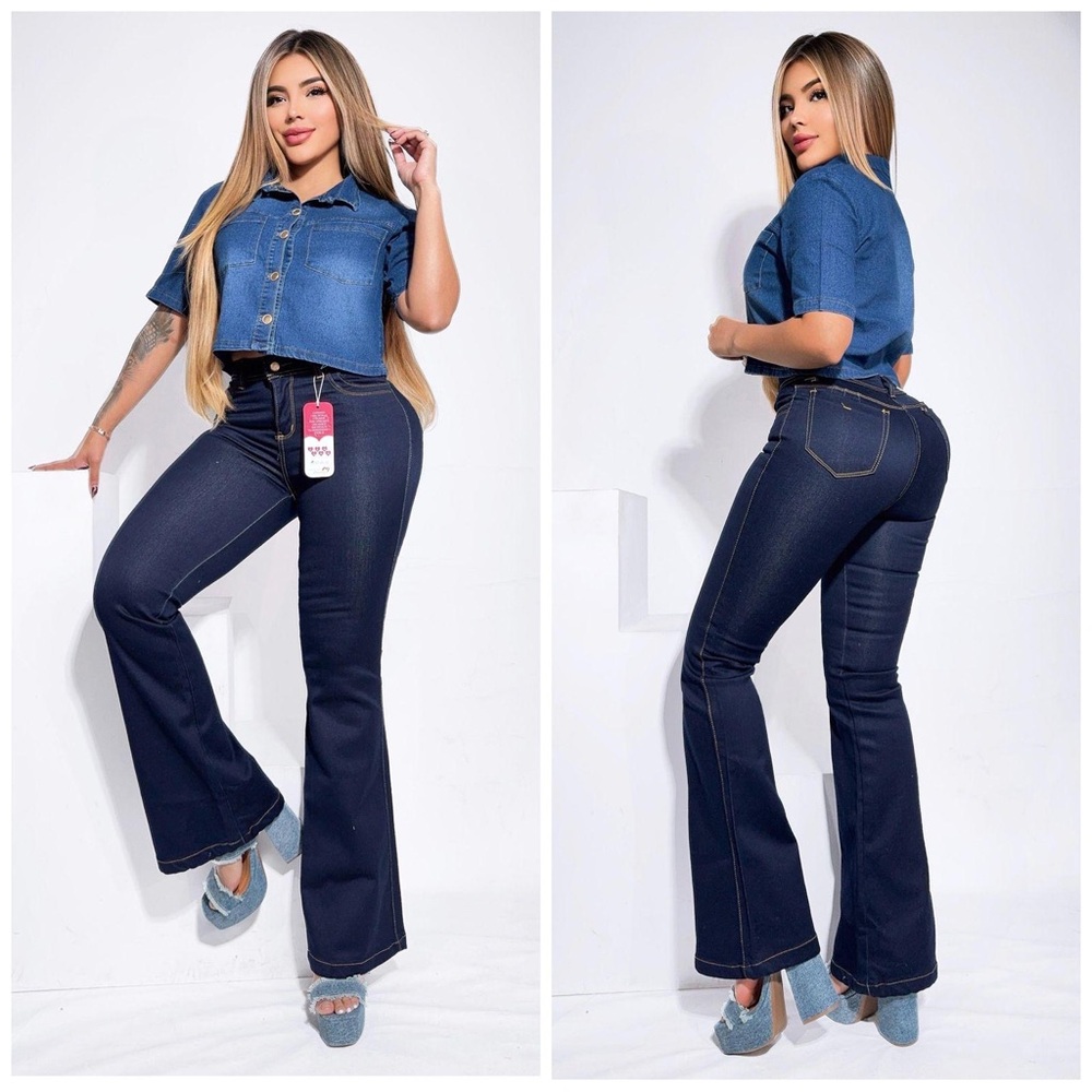 Women's Dark Blue Flared Jeans